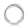 14K White Gold Diamond Criss Cross Ring - 1 ct