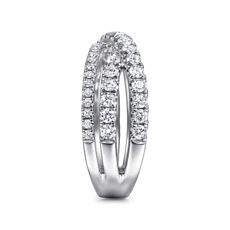 14K White Gold Diamond Criss Cross Ring - 1 ct - Shot 4