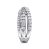 14K White Gold Diamond Criss Cross Ring - 1 ct