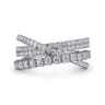 14K White Gold Diamond Criss Cross Ring - 0.75 ct