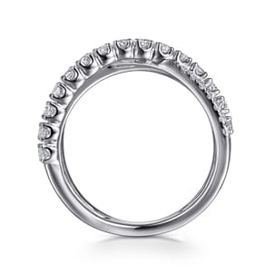 14K White Gold Diamond Criss Cross Ring