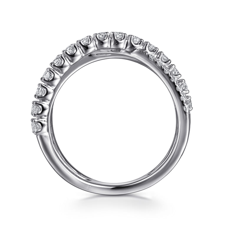 14K White Gold Diamond Criss Cross Ring - 0.75 ct - Shot 2