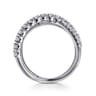14K White Gold Diamond Criss Cross Ring - 0.75 ct