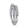 14K White Gold Diamond Criss Cross Ring - 0.75 ct