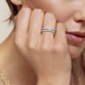 14K White Gold Diamond Criss Cross Ring - 0.75 ct