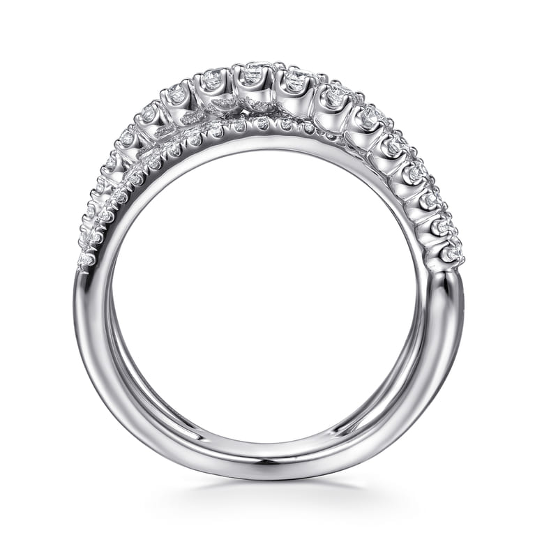 14K White Gold Diamond Criss Cross Ring - 0.5 ct - Shot 2