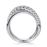 14K White Gold Diamond Criss Cross Ring - 0.5 ct