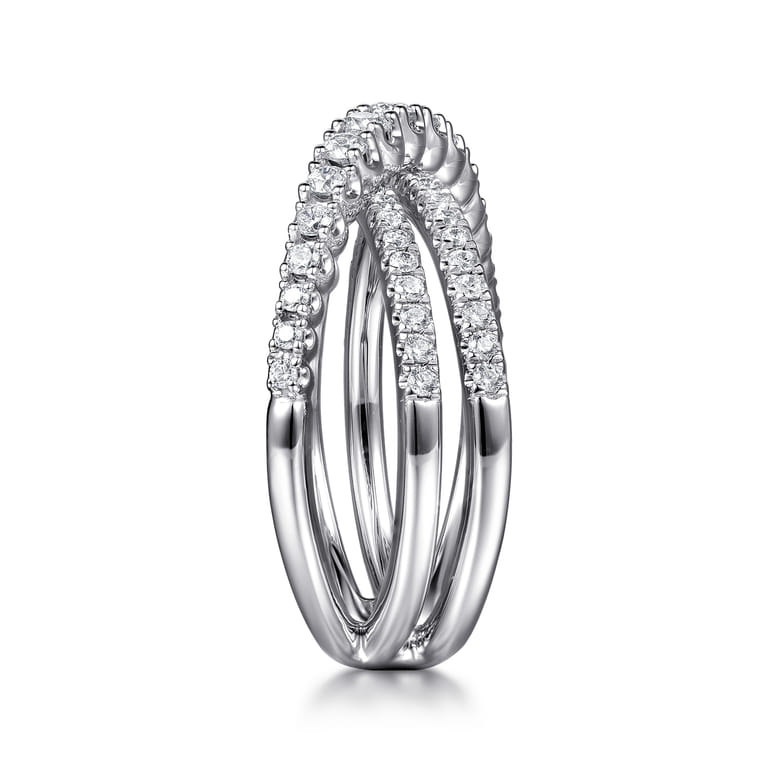 14K White Gold Diamond Criss Cross Ring - 0.5 ct - Shot 4