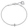 14K White Gold Diamond Cross Bracelet - 0.07 ct