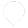 14K White Gold Diamond Cross Necklace - 0.11 ct