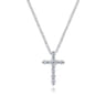 14K White Gold Diamond Cross Necklace - 0.16 ct