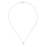 14K White Gold Diamond Cross Necklace - 0.16 ct