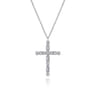 14K White Gold Diamond Cross Necklace - 0.4 ct