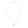 14K White Gold Diamond Cross Necklace - 0.4 ct