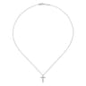 14K White Gold Diamond Cross Pendant Necklace - 0.4 ct