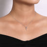 14K White Gold Diamond Cross Pendant Necklace - 0.4 ct