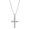 14K White Gold Diamond Cross Pendant Necklace - 0.11 ct