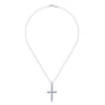 14K White Gold Diamond Cross Pendant Necklace - 0.11 ct
