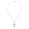 14K White Gold Diamond Cross Pendant Necklace - 0.07 ct