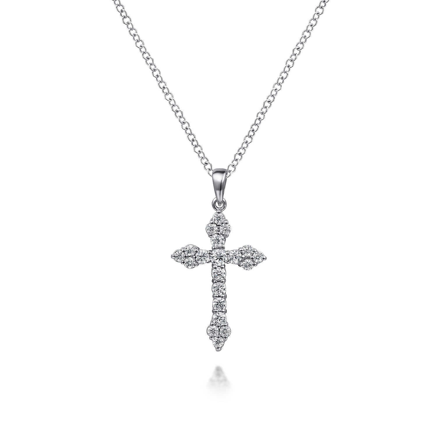 14K White Gold Diamond Cross Pendant Necklace @ $1875. Shop
