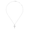 14K White Gold Diamond Cross Pendant Necklace - 0.6 ct