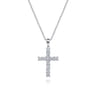 14K White Gold Diamond Cross Pendant Necklace - 0.65 ct