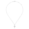 14K White Gold Diamond Cross Pendant Necklace - 0.65 ct