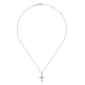 14K White Gold Diamond Cross Pendant Necklace - 0.45 ct