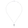 14K White Gold Diamond Cross Pendant Necklace - 0.2 ct