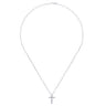 14K White Gold Diamond Cross Pendant Necklace - 0.75 ct