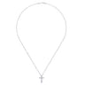 14K White Gold Diamond Cross Pendant Necklace - 1 ct