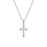 14K White Gold Diamond Cross Pendant Necklace - 0.25 ct