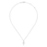 14K White Gold Diamond Cross Pendant Necklace - 0.25 ct