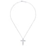 14K White Gold Diamond Cross Pendant Necklace - 0.51 ct