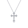 14K White Gold Diamond Cross Pendant Necklace - 0.3 ct