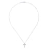 14K White Gold Diamond Cross Pendant Necklace - 0.3 ct