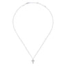 14K White Gold Diamond Cross Pendant Necklace - 0.17 ct