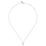 14K White Gold Diamond Cross Pendant Necklace - 0.11 ct