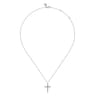 14K White Gold Diamond Cross Pendant Necklace - 0.24 ct