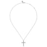 14K White Gold Diamond Cross Pendant Necklace - 0.55 ct