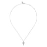 14K White Gold Diamond Cross Pendant Necklace - 0.25 ct