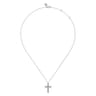 14K White Gold Diamond Cross Pendant Necklace - 0.55 ct