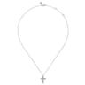 14K White Gold Diamond Cross Pendant Necklace - 0.8 ct