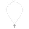 14K White Gold Diamond Cross Pendant Necklace - 1 ct
