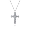 14K White Gold Diamond Cross Pendant Necklace - 1.5 ct