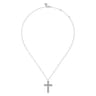 14K White Gold Diamond Cross Pendant Necklace - 1.5 ct