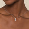 14K White Gold Diamond Cross Pendant Necklace - 0.25 ct