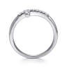 14K White Gold Diamond Cross Ring - 0.13 ct