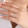 14K White Gold Diamond Cross Ring - 0.13 ct