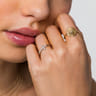 14K White Gold Diamond Cross Ring - 0.13 ct